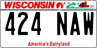WI license plate 424NAW