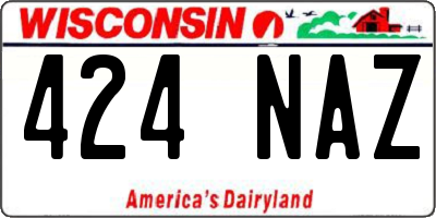 WI license plate 424NAZ