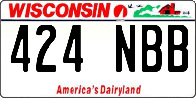 WI license plate 424NBB