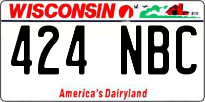 WI license plate 424NBC