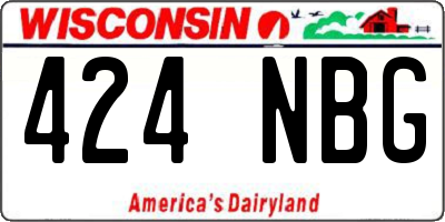 WI license plate 424NBG
