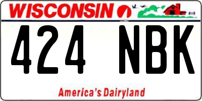 WI license plate 424NBK