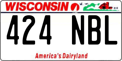 WI license plate 424NBL