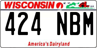 WI license plate 424NBM