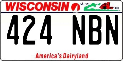 WI license plate 424NBN