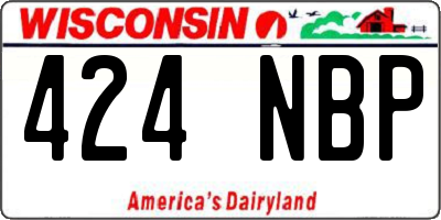 WI license plate 424NBP