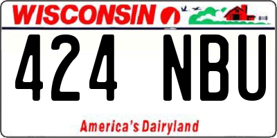 WI license plate 424NBU