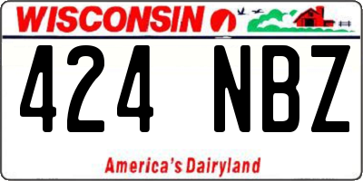 WI license plate 424NBZ