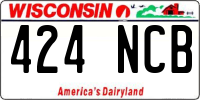 WI license plate 424NCB