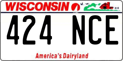 WI license plate 424NCE
