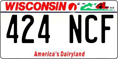 WI license plate 424NCF