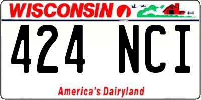 WI license plate 424NCI