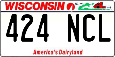 WI license plate 424NCL