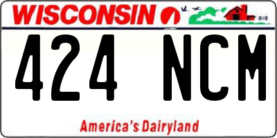 WI license plate 424NCM
