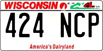 WI license plate 424NCP