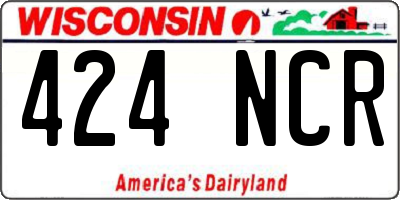 WI license plate 424NCR