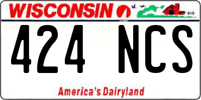 WI license plate 424NCS
