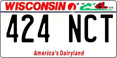 WI license plate 424NCT