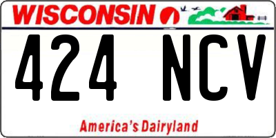 WI license plate 424NCV