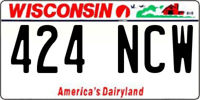 WI license plate 424NCW
