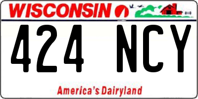 WI license plate 424NCY