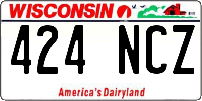 WI license plate 424NCZ