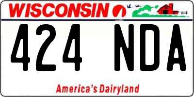WI license plate 424NDA