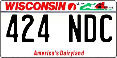 WI license plate 424NDC