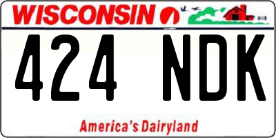 WI license plate 424NDK