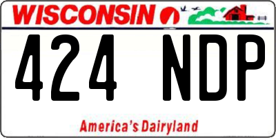 WI license plate 424NDP