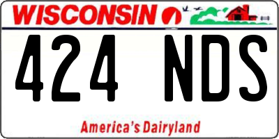 WI license plate 424NDS