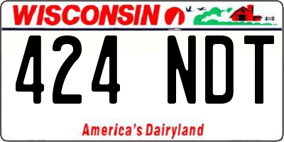 WI license plate 424NDT