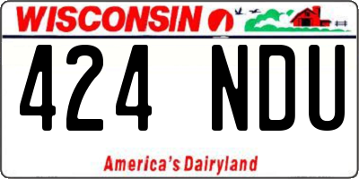 WI license plate 424NDU
