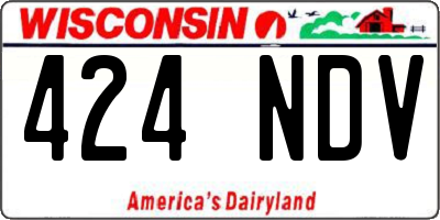 WI license plate 424NDV