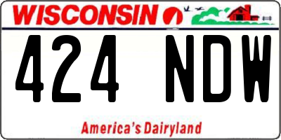 WI license plate 424NDW