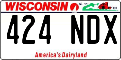 WI license plate 424NDX