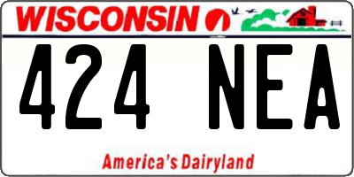 WI license plate 424NEA