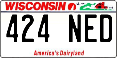 WI license plate 424NED