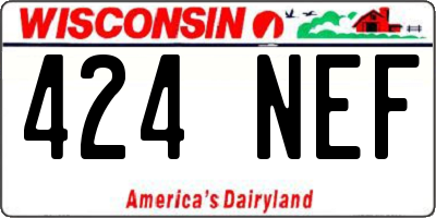 WI license plate 424NEF