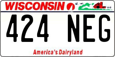 WI license plate 424NEG