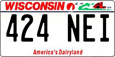 WI license plate 424NEI