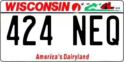 WI license plate 424NEQ