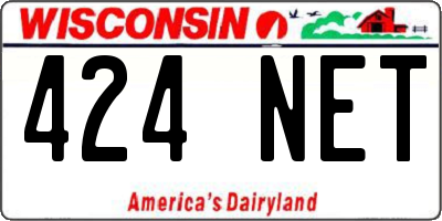 WI license plate 424NET
