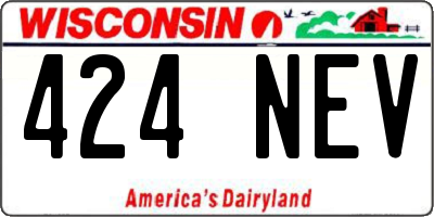 WI license plate 424NEV