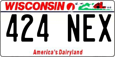 WI license plate 424NEX