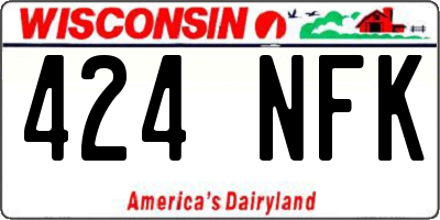 WI license plate 424NFK