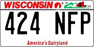 WI license plate 424NFP