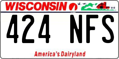WI license plate 424NFS