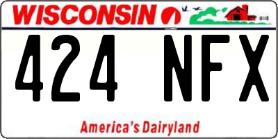 WI license plate 424NFX