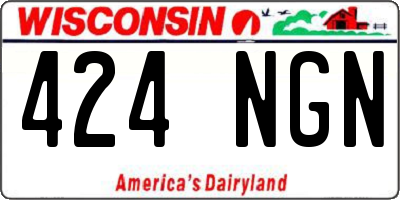 WI license plate 424NGN
